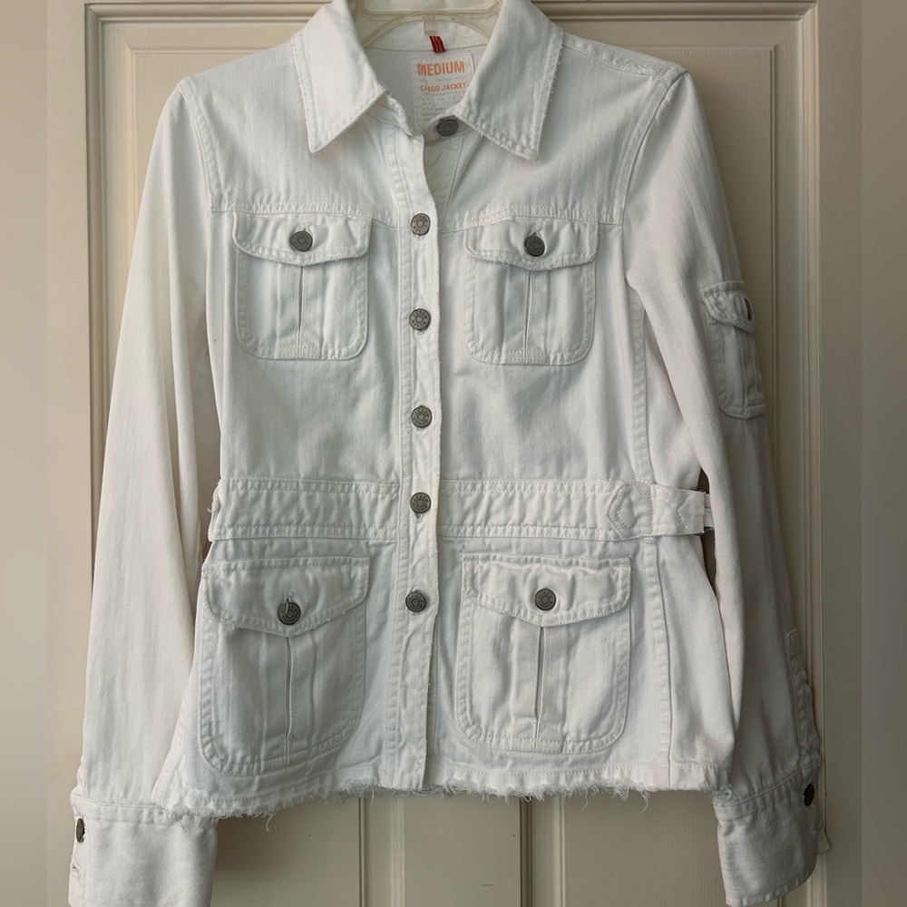 J.Crew White Cargo Jean Jacket